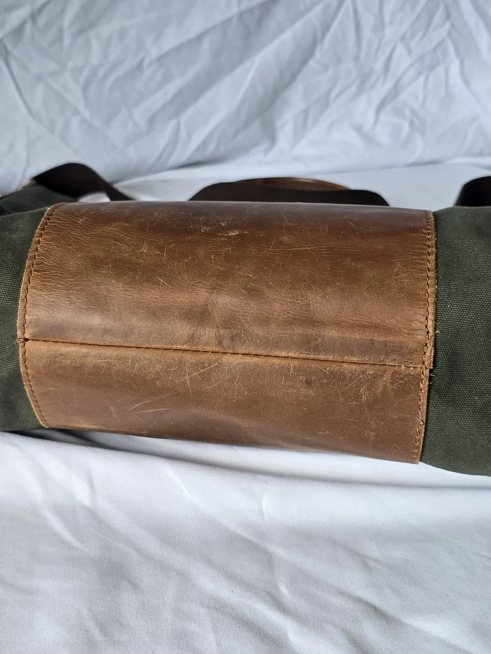 Horny Toad by United By Blue Olive Canvas & Leather Crossbody Tote Bag